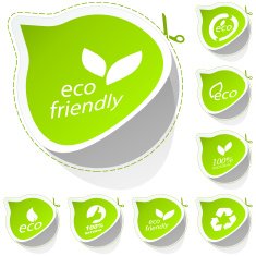 Set of eco friendly signs