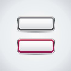White buttons with metal frame