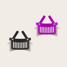 realistic design element food basket N39