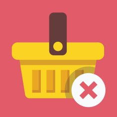Vector Shopping Basket and X Mark Icon N2