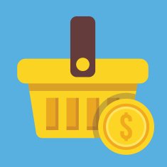 Vector Shopping Basket and Gold Coin Icon
