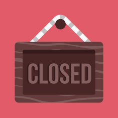 Vector Closed Hanging Sign Icon N2
