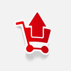 realistic design element grocery cart arrow N22