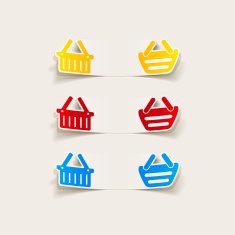realistic design element food basket N43