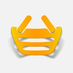 realistic design element food basket N48