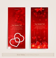 two vertical vector festive banner with hearts