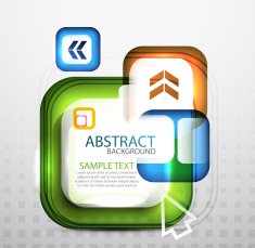 Vector square bubble banners N2