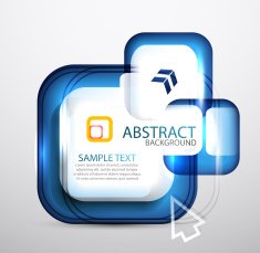 Vector square bubble banners N4