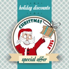 Christmas sale design with Santa