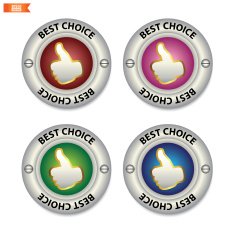best choice button icon sign with gesture hand
