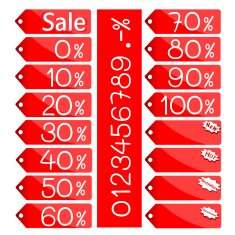 label Red - Collection with discount vector