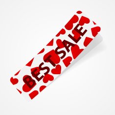 Paper stickers with hearts Design elements N3