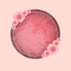 Cute Frame with Rose Flowers Vector Illustration N6