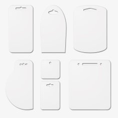 Set of blank white label cardboards