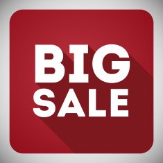 Poster Big sale flat icon with shadow