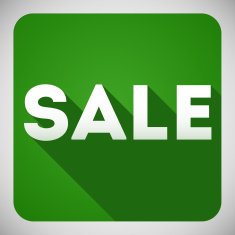 Sale flat design icon for your business and promo