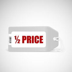 Blank price tag isolated on white N2