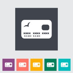 Credit card single flat icon N6