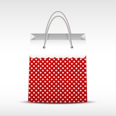 Vintage shopping bag in retro polka dots N2