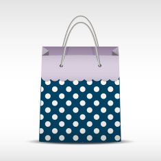 Vintage shopping bag in retro polka dots N3
