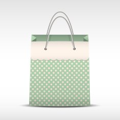 Vintage shopping bag in retro polka dots N4