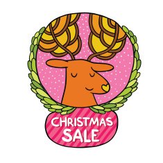 Christmas deer Sale badge