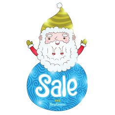Santa Claus and Christmas sale badge