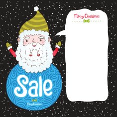Santa Claus and Christmas sale badge N3