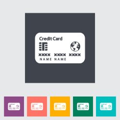 Credit card single flat icon N7