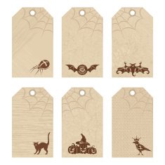 Set of halloween price tags