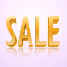 big red 3d letters forming the word SALE