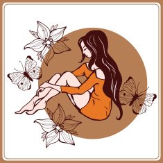 The girl fashion beauty and flowers N2
