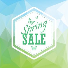 Green spring sale low polygonal landscape background with vintage hexagonal
