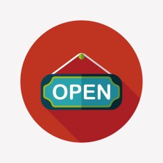 shopping store sign flat icon with long shadow eps10 N133