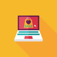 online shopping flat icon with long shadow eps10 N81
