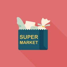 shopping bag flat icon with long shadow eps10 N11