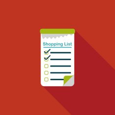 shopping list flat icon with long shadow eps10 N34