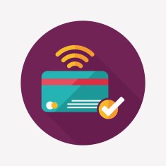 shopping credit card flat icon with long shadow eps10 N19