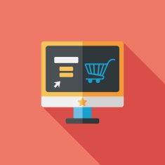 online shopping flat icon with long shadow eps10 N83