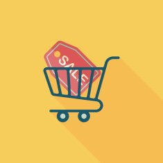 shopping cart flat icon with long shadow eps10 N103