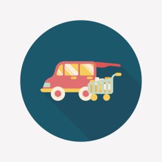 shopping cart flat icon with long shadow eps10 N107