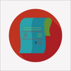 shopping credit card bill flat icon with long shadow eps10 N52
