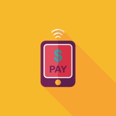 online cell phone shopping flat icon with long shadow eps10 N16
