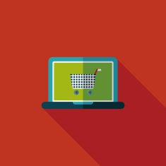 online shopping flat icon with long shadow eps10 N84