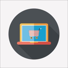 online shopping flat icon with long shadow eps10 N86