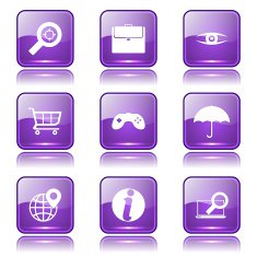 SEO Internet Sign Square Vector Violet Icon Design Set 10 N12