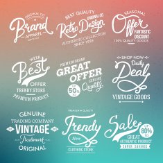 White Fashion Labels on Abstract Background N2