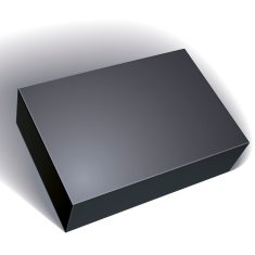 Package black box design isolated on white background template