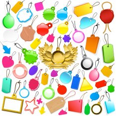 Huge collection of colourful tags