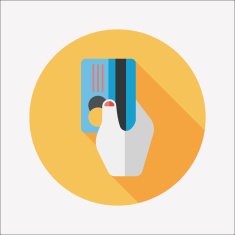 shopping credit card flat icon with long shadow eps10 N21